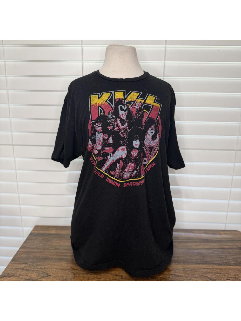 KISS Graphic Band T-Shirt Black Size L